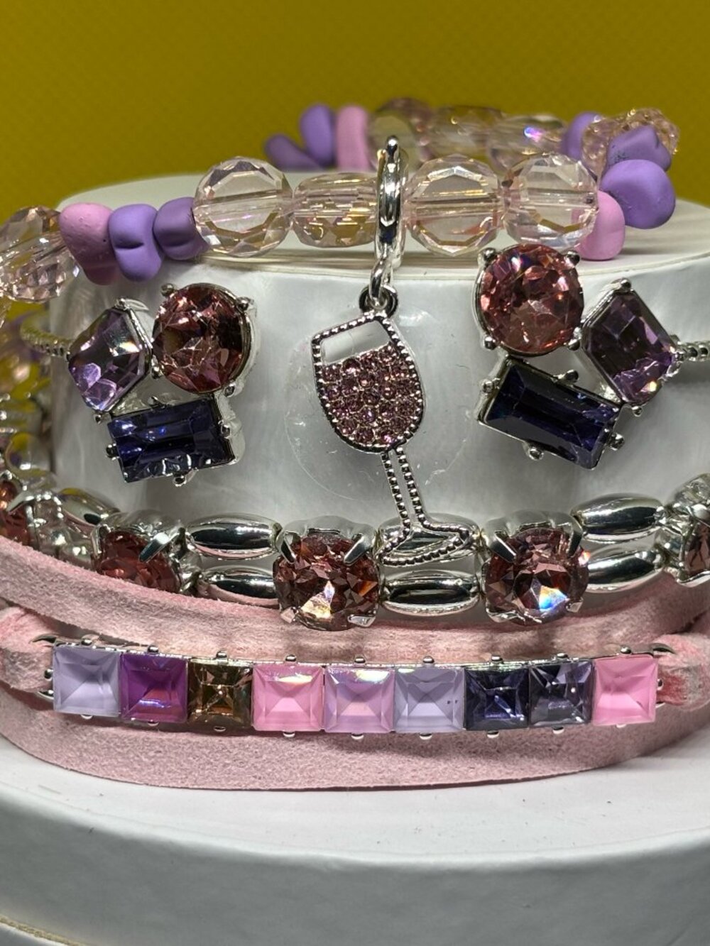 Bomb Party "I Don't Complain I Just Wine" 4 Bracelet Stacks Set RBP6048 MSRP$160